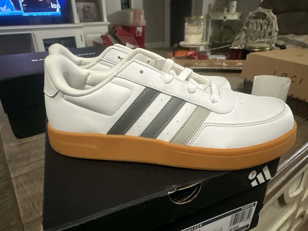 adidas Breaknet 2.0 K Lifestyle Court Shoes White/Grey IH8878